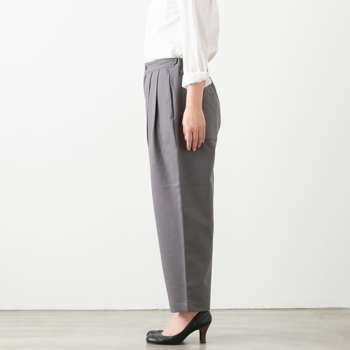 TISSU ティシュ FLAVOR ウールライクツイル タックパンツ 3色 TS230PT082