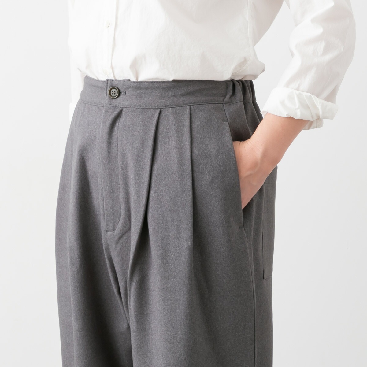 TISSU ティシュ FLAVOR ウールライクツイル タックパンツ 3色 TS230PT082