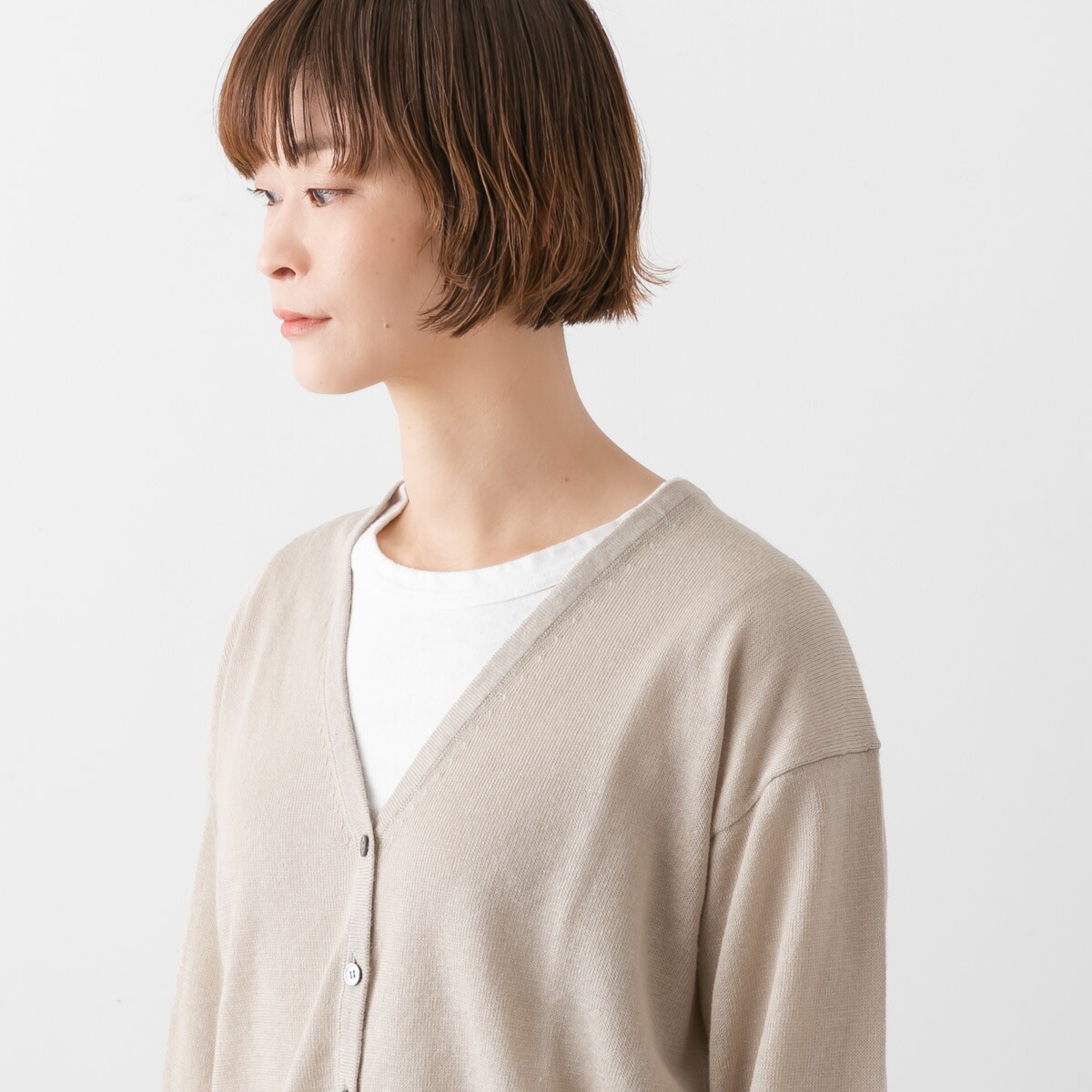 maomade マオメイド UVカット リネン Vネック カーディガン 8色 511110