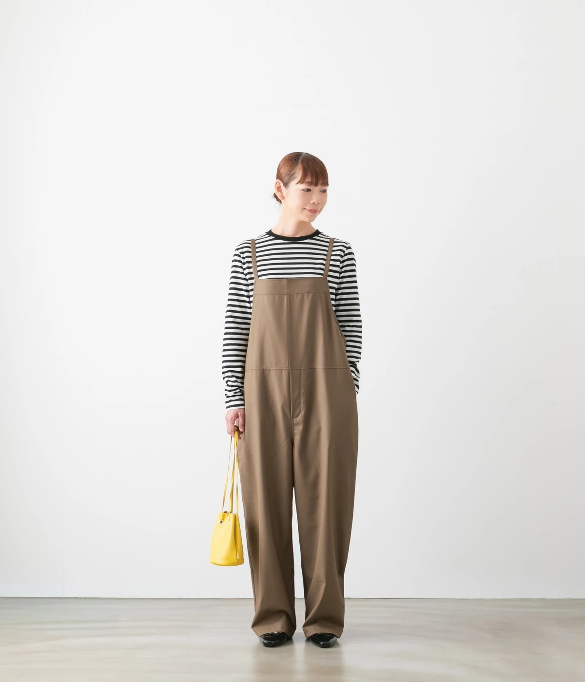 【 meemoo'sハンドメイド 】2L〜3L●茶ドット● maomade マオメイド オトナに似合う サロペット 3色 541313