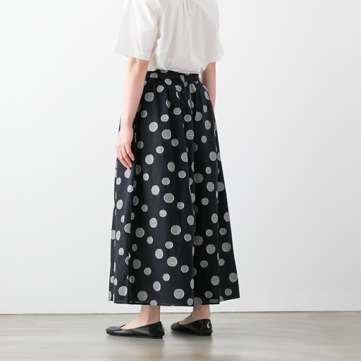 UNIVERSAL SEVEN ユニヴァーサル セヴン コットンリネン ドット ジャガード パンツ 2色 US242PT023