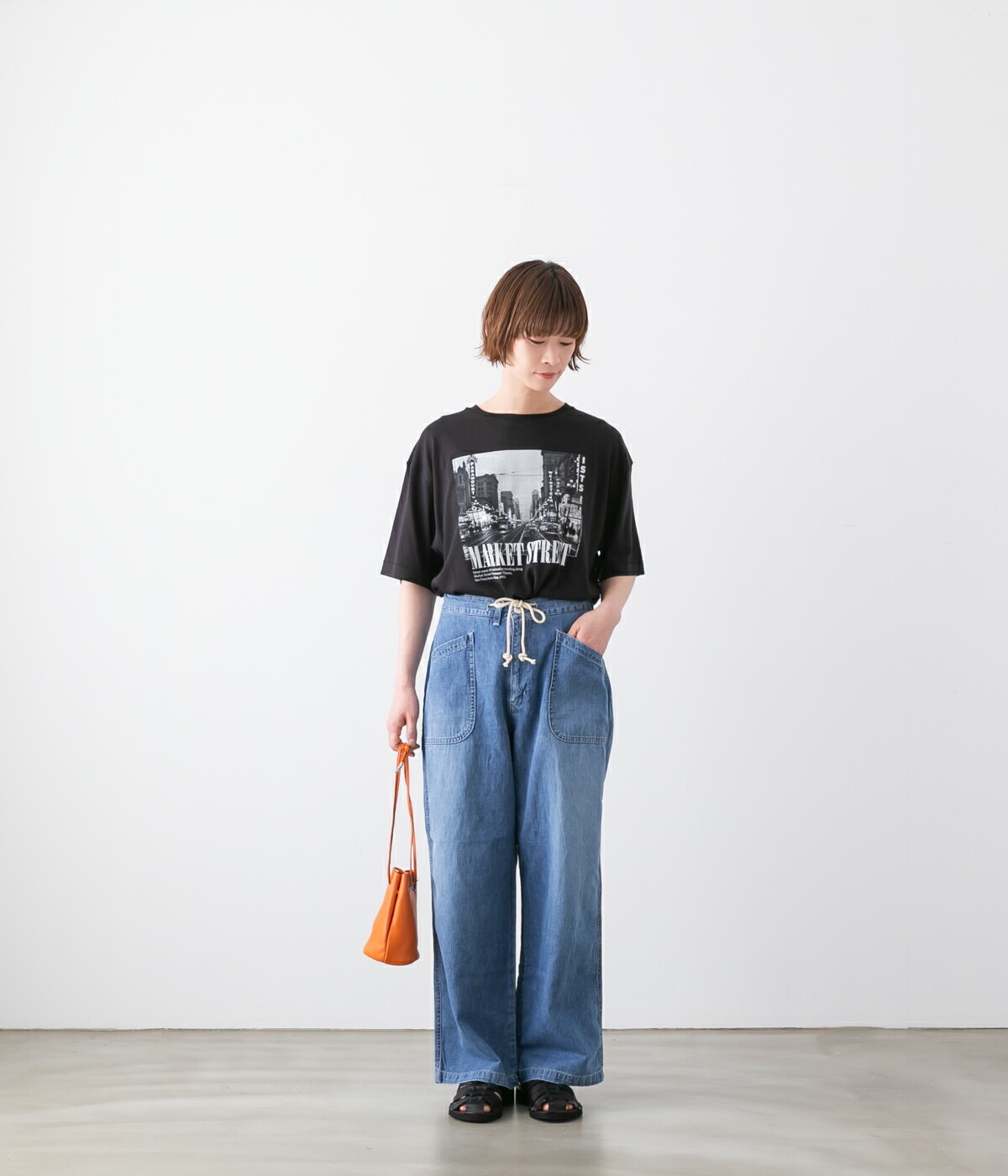 ブロカント リネンイージーワイドパンツ 2 ゆったり ブルーストライプ ブロカント リネンイージーワイドパンツ 2 ゆったり ブルーストライプ