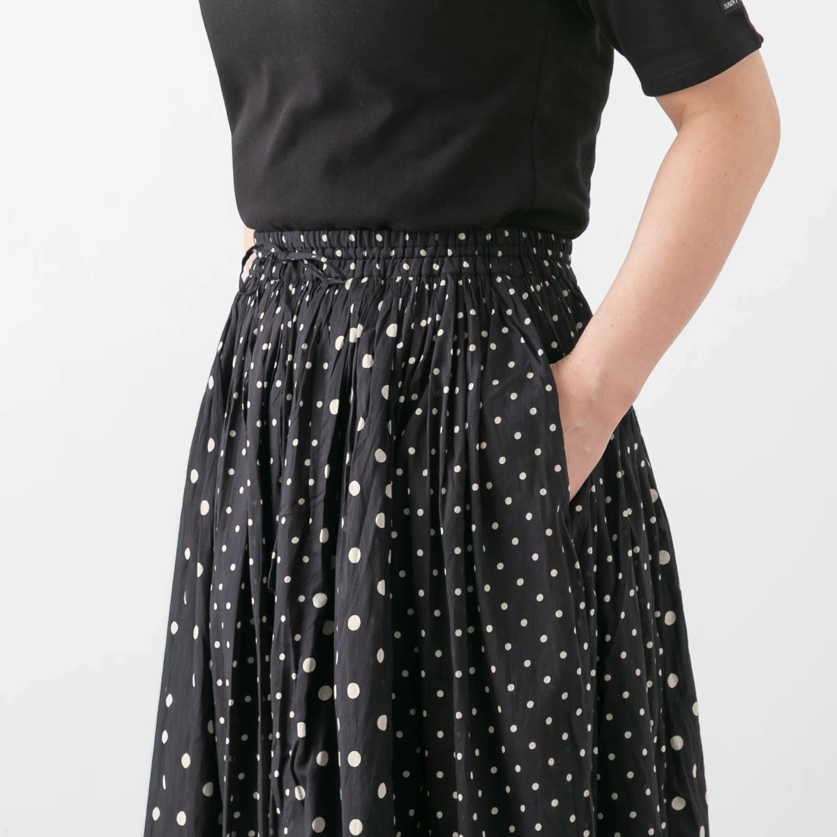 SOIL ソイル Polka Dots Patchwork Gatherd Skirt ドット パッチワーク