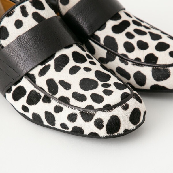 chausser ショセ スクエアトゥ ハラコ ダルメシアン レザー シューズ ローファー C-2257