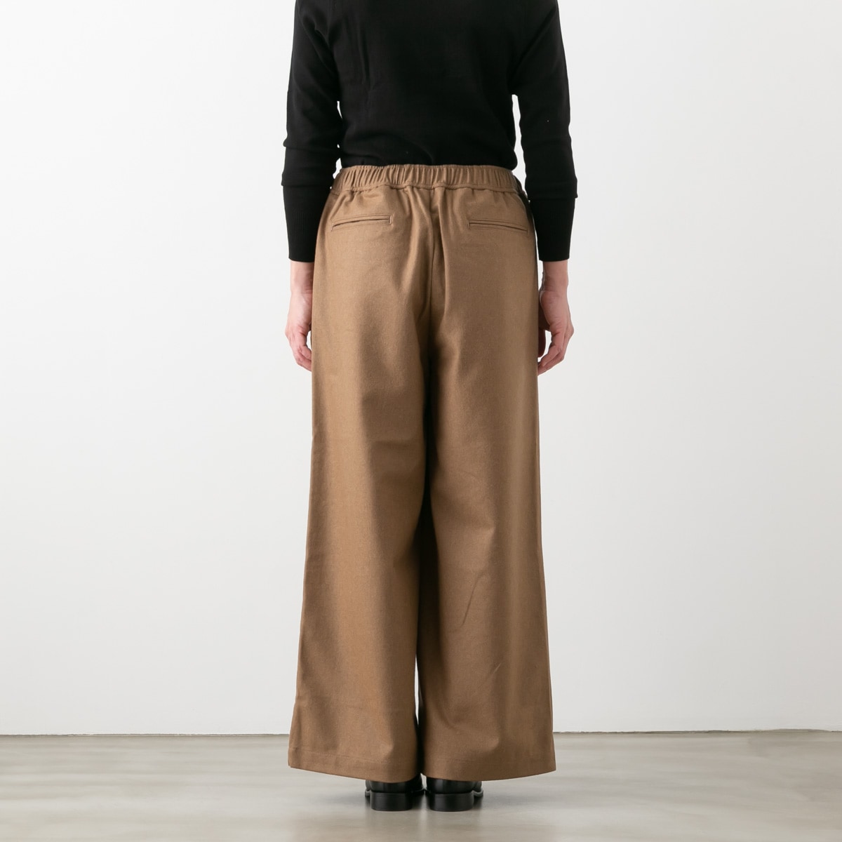 maison de soil メゾンドソイル ウール フランネル イージー ワイドパンツ WOOL FLANNEL EASY WIDE PANTS 3色 GNMDS2052WF