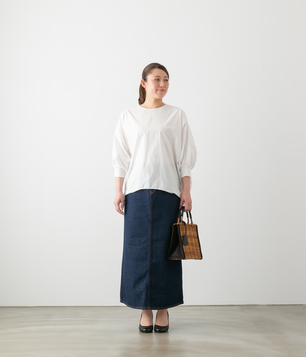 mizuiro ind ミズイロインド ボートネック コクーン プルオーバー boat neck cocoon P/O 3色 2-230097