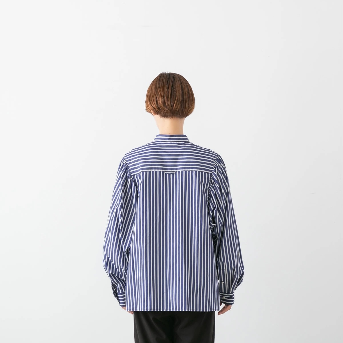MANON マノン GATHER SLEEVE BAND COLLAR SHIRT ギャザー スリーブ バンドカラー シャツ 4色 MNN-SH-302