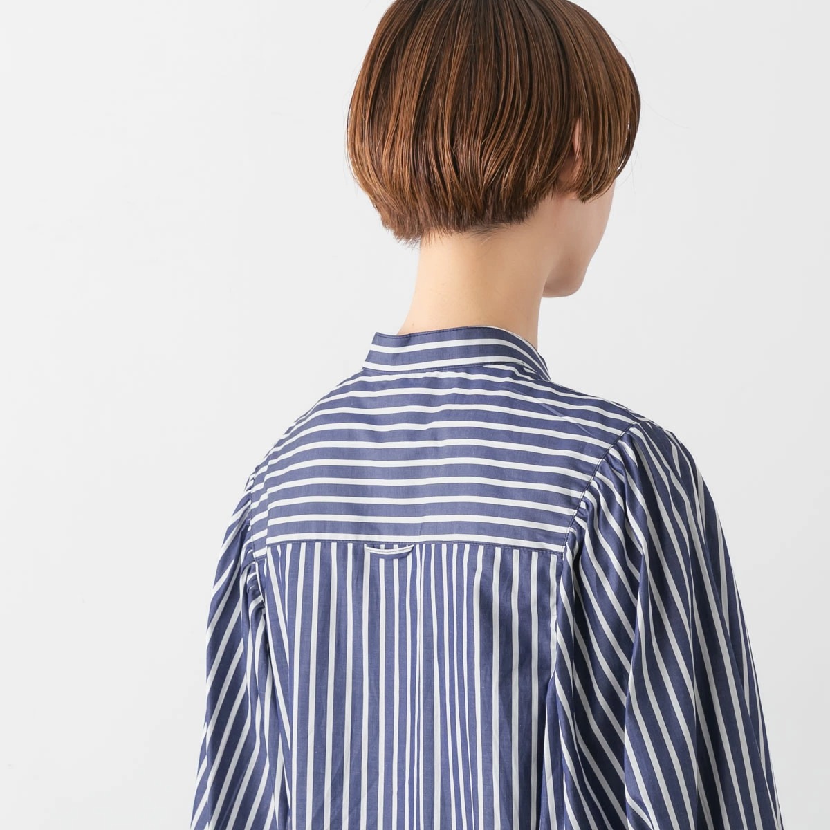 MANON マノン GATHER SLEEVE BAND COLLAR SHIRT ギャザー スリーブ バンドカラー シャツ 4色 MNN-SH-302