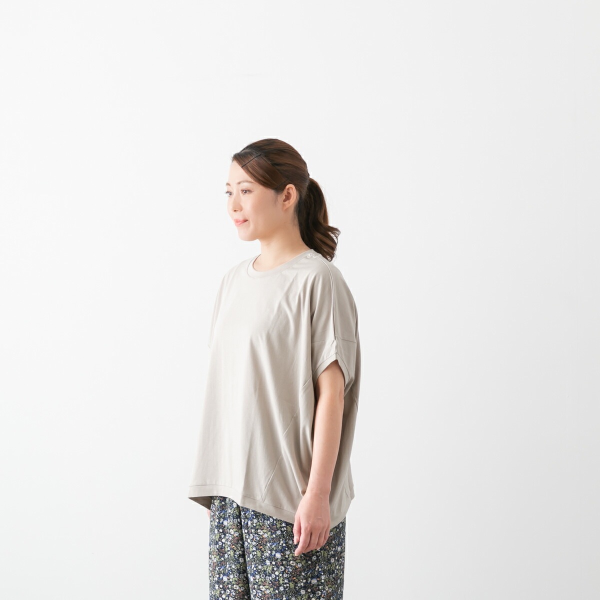 harmonie アルモニ オーガニックコットン 天竺 切り替え BIG プルオーバー 4色 82430640