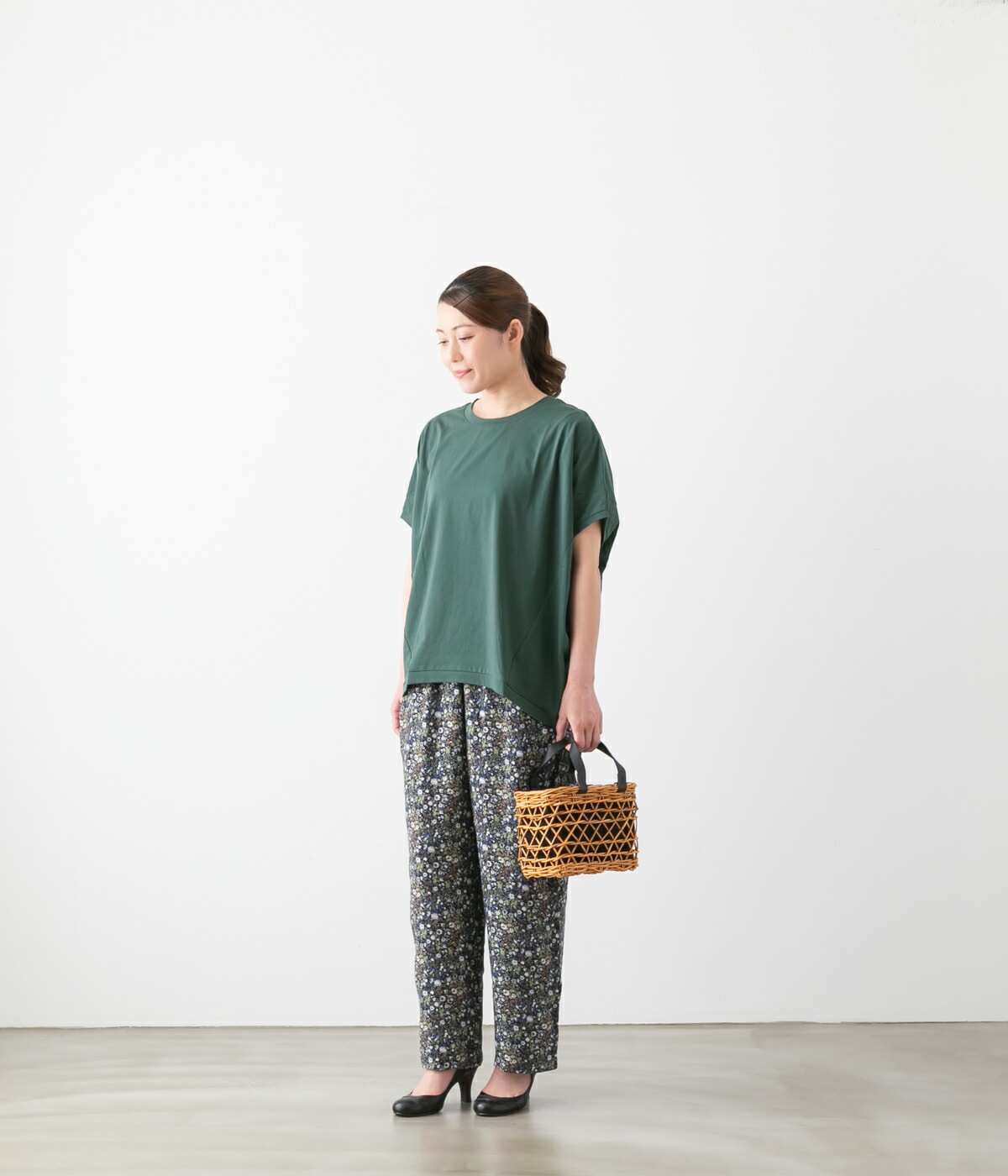 harmonie アルモニ オーガニックコットン 天竺 切り替え BIG プルオーバー 4色 82430640