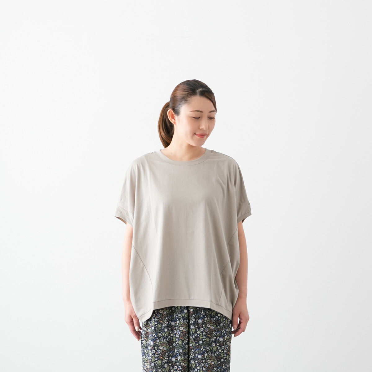 harmonie アルモニ オーガニックコットン 天竺 切り替え BIG プルオーバー 4色 82430640