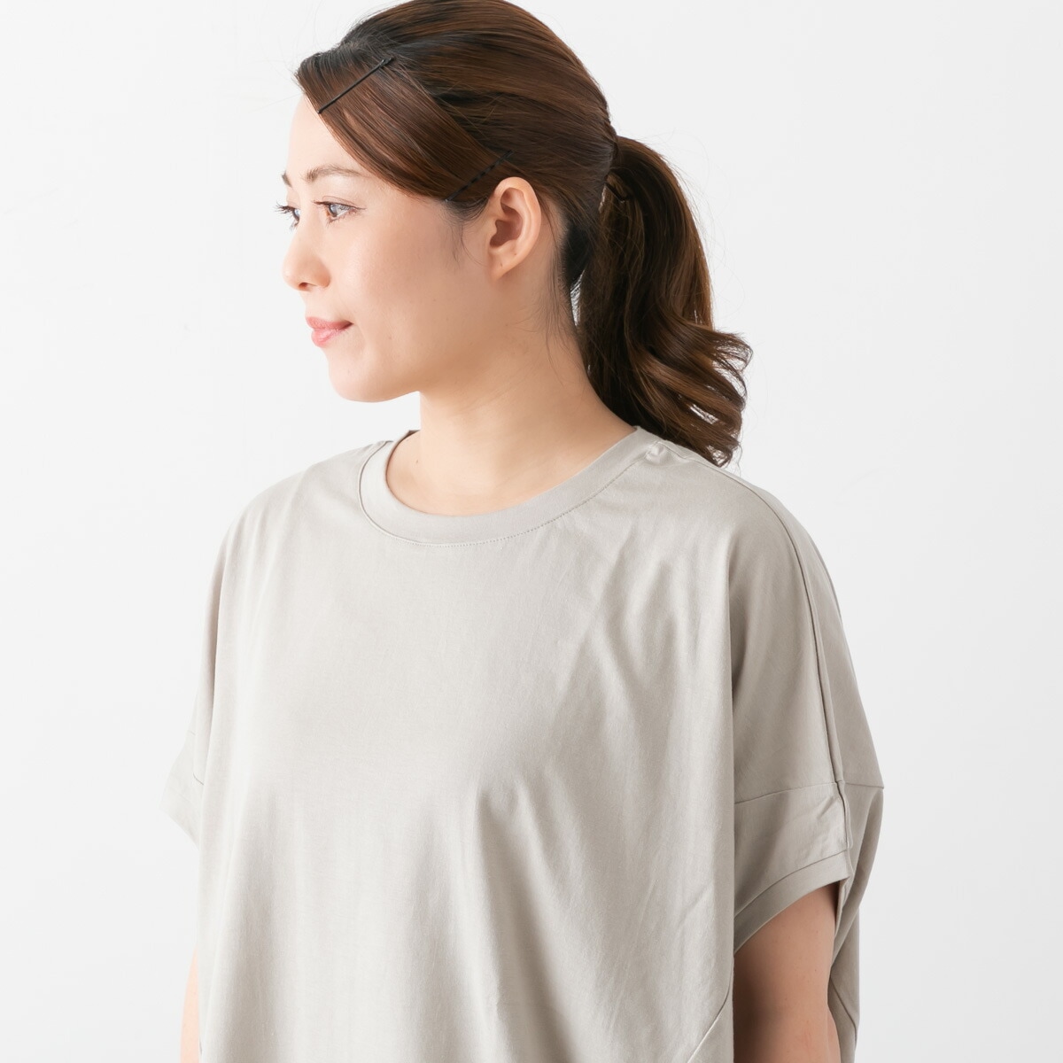 harmonie アルモニ オーガニックコットン 天竺 切り替え BIG プルオーバー 4色 82430640