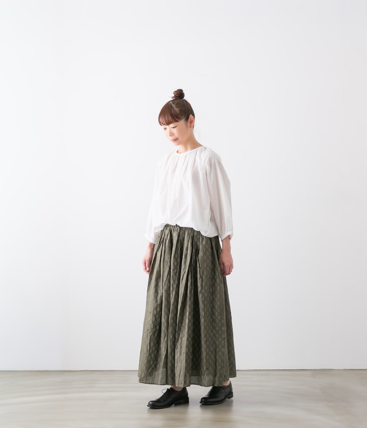 maison de soil メゾンドソイル RAJASTHAN TUCK GATHERED SKIRT WITH