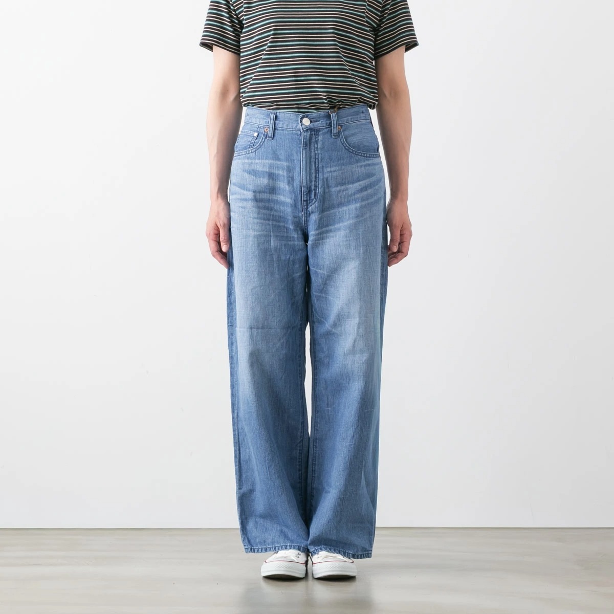 caqu サキュウ FS linen wide boys コットン リネン ワイド デニム 2色