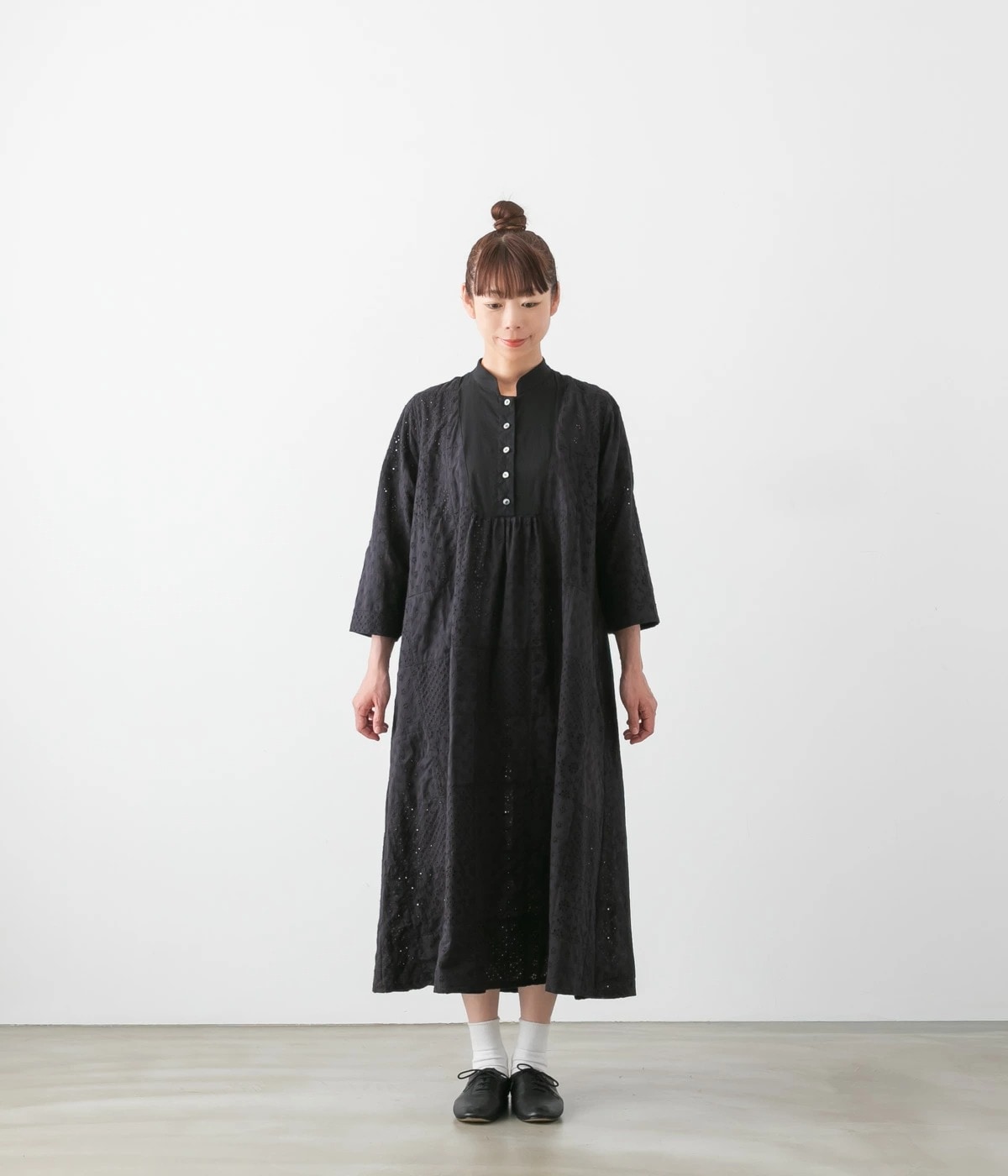 SARAHWEAR サラウェア Embroidery Patchwork Plain Cotton Lawn Dress