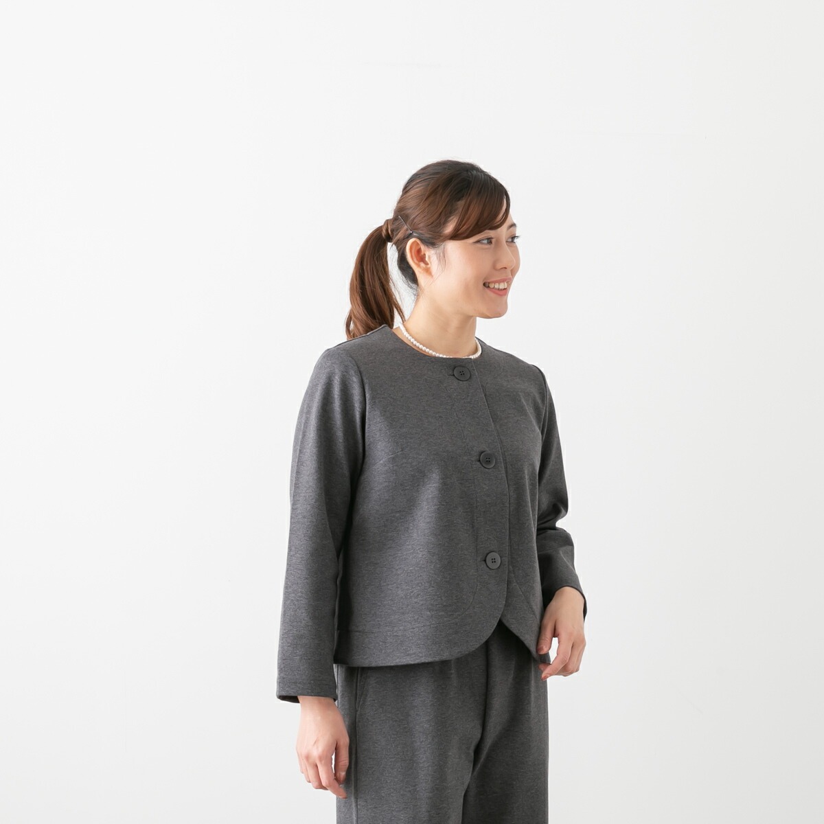 SARAHWEAR サラウェア ポンチ ノーカラー ジャケット 3色 C91175