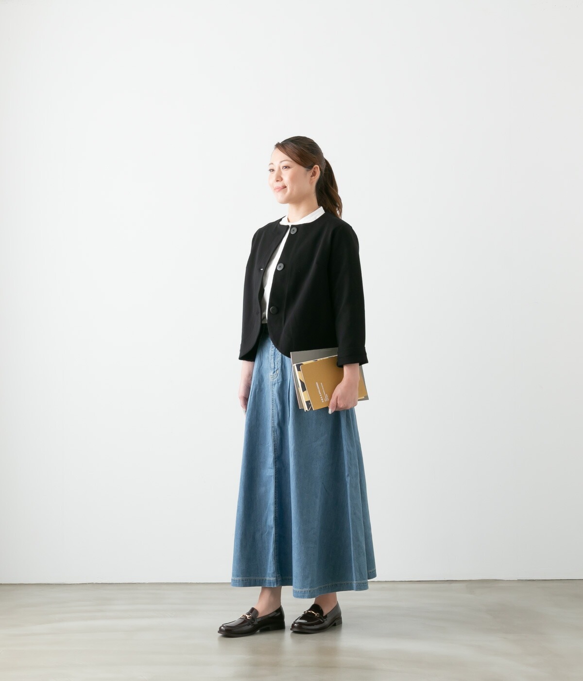SARAHWEAR サラウェア ポンチ ノーカラー ジャケット 3色 C91175