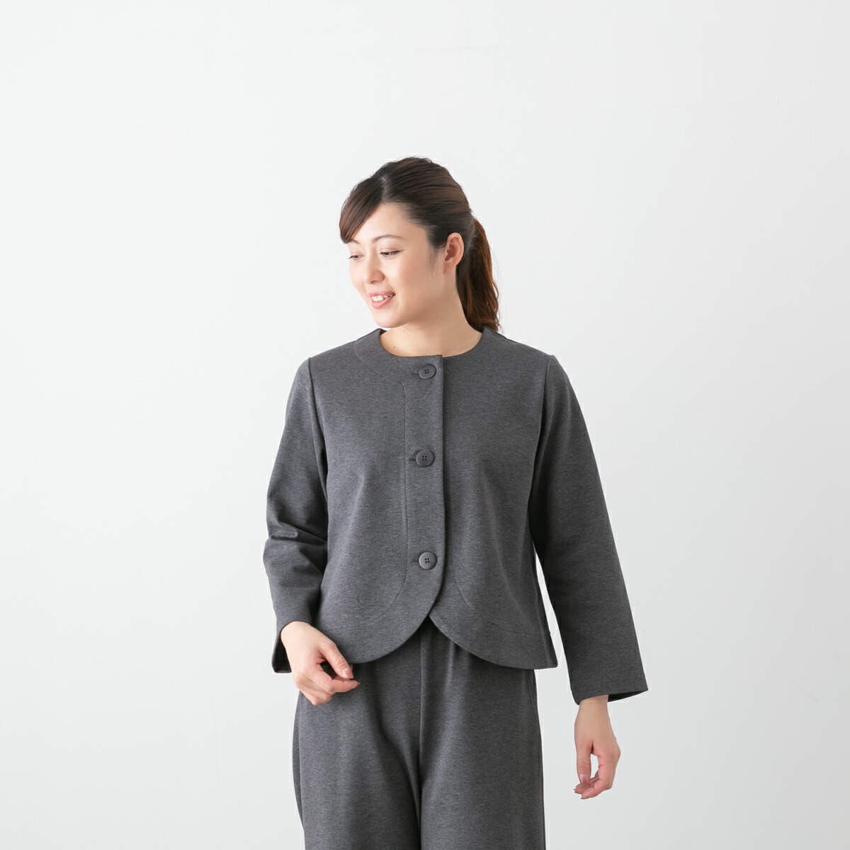 SARAHWEAR サラウェア ポンチ ノーカラー ジャケット 3色 C91175