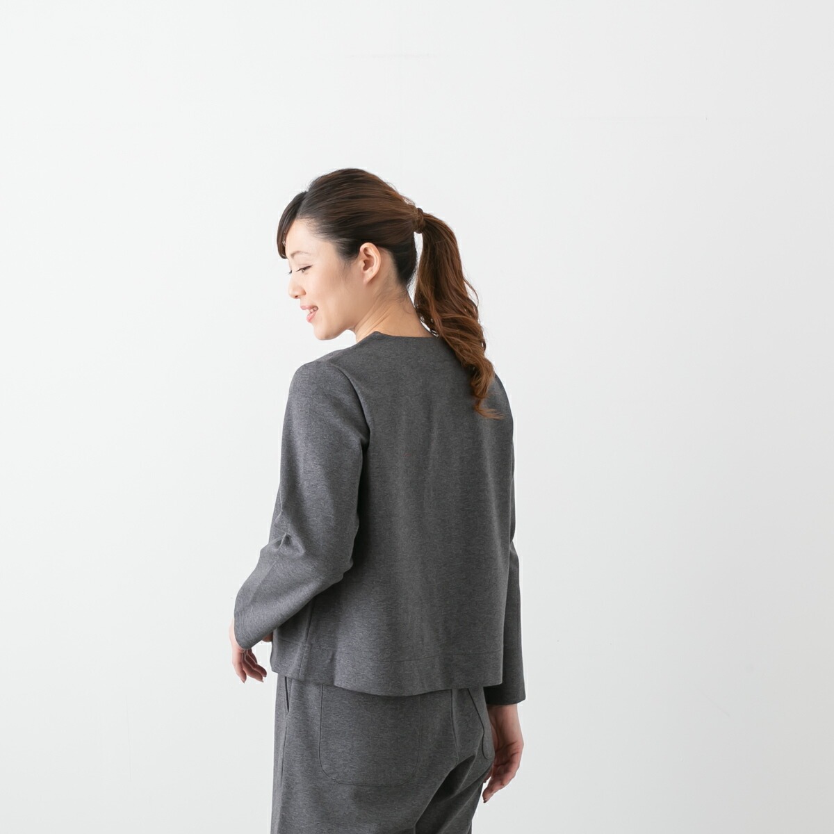 SARAHWEAR サラウェア ポンチ ノーカラー ジャケット 3色 C91175