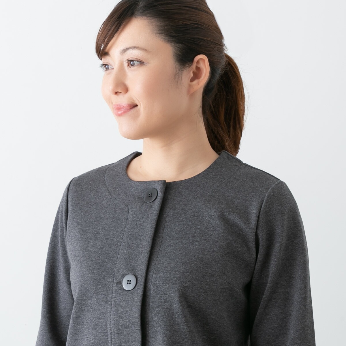 SARAHWEAR サラウェア ポンチ ノーカラー ジャケット 3色 C91175