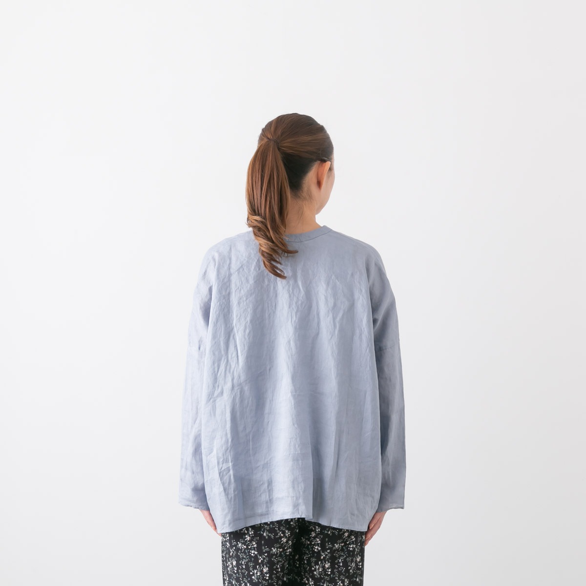 TRAVAIL MANUEL トラバイユ マニュアル ウォッシュリネン L/Sギャザーブラウス 3色 3012-52