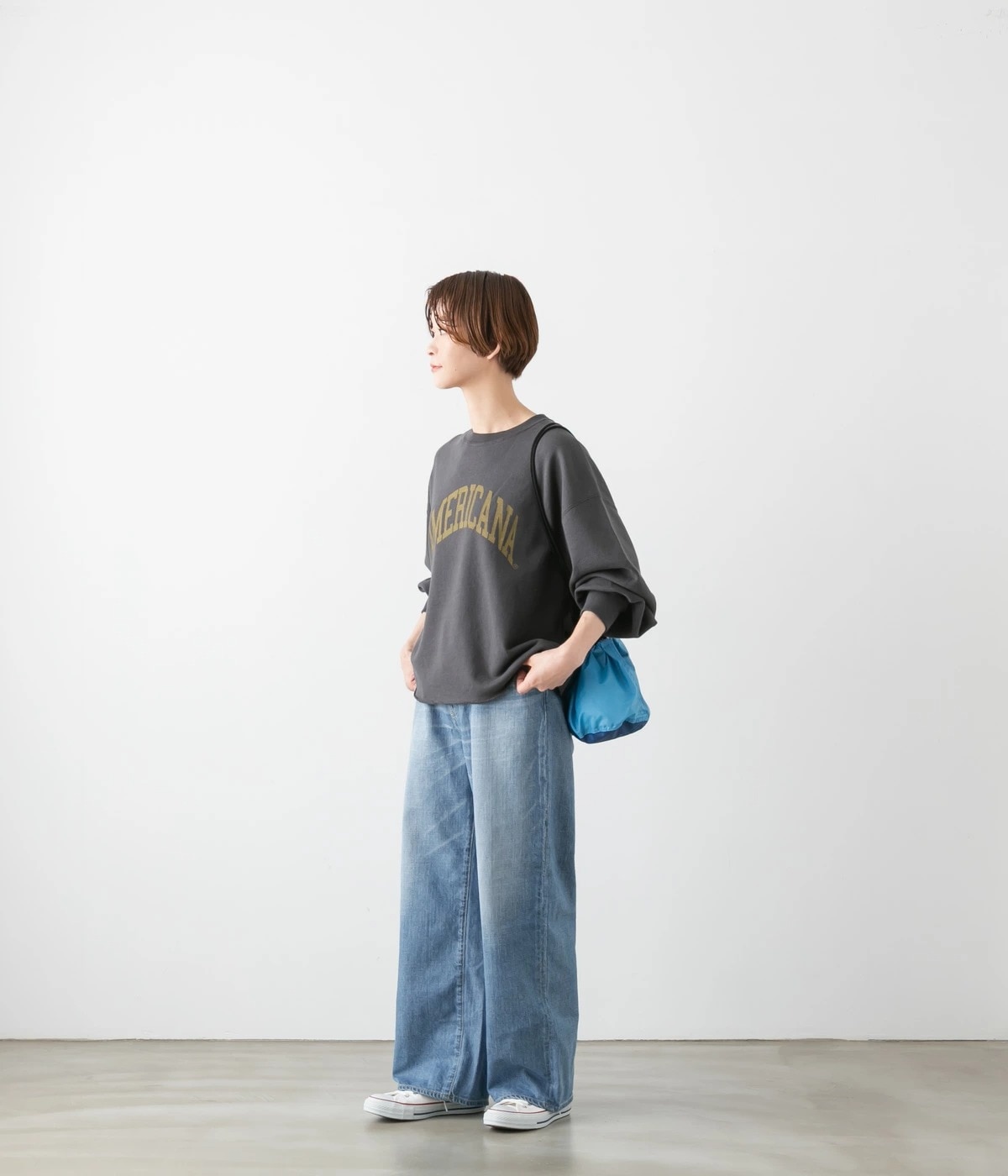 Americana アメリカーナ 14G 裏毛 クロップド カットオフ スウェット 4