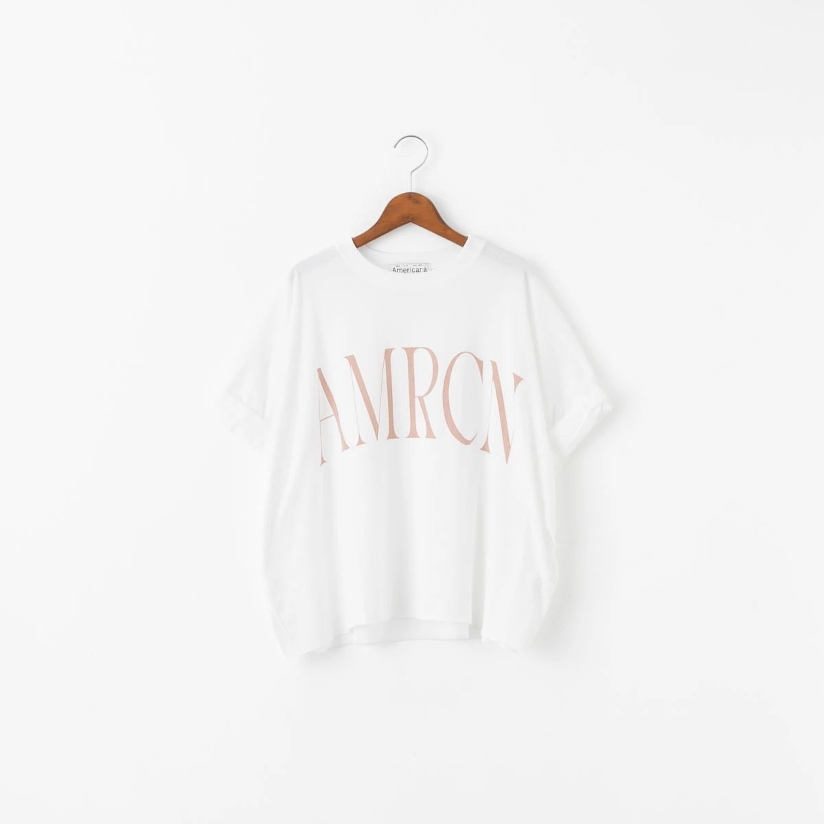 Americana アメリカーナ クロップド ワイド ロールアップ ロゴ Tシャツ