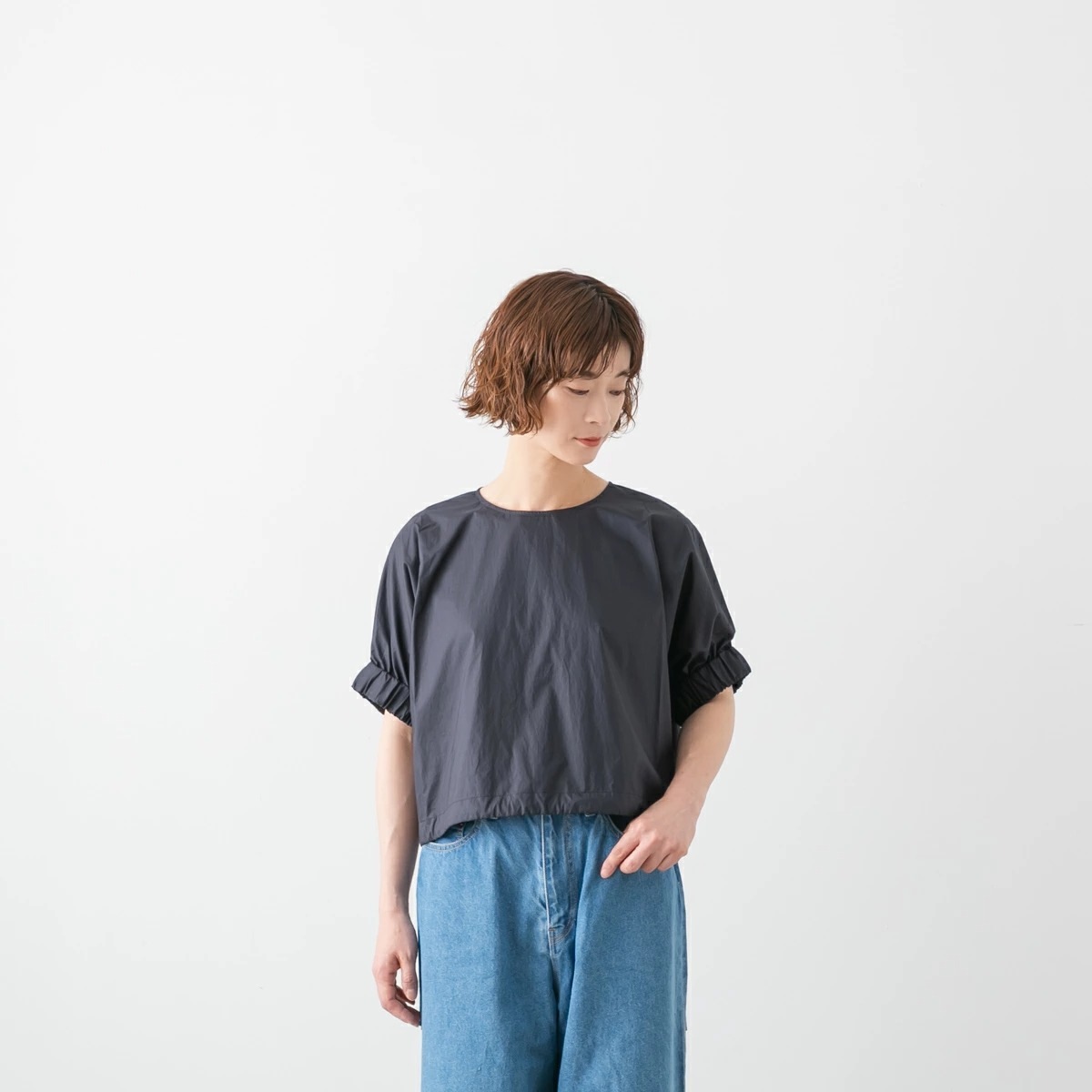nicholson ＆ nicholson ニコルソン アンド ニコルソン コットン ポプリン プルオーバー ブラウス 4色 LEMON-POPLIN