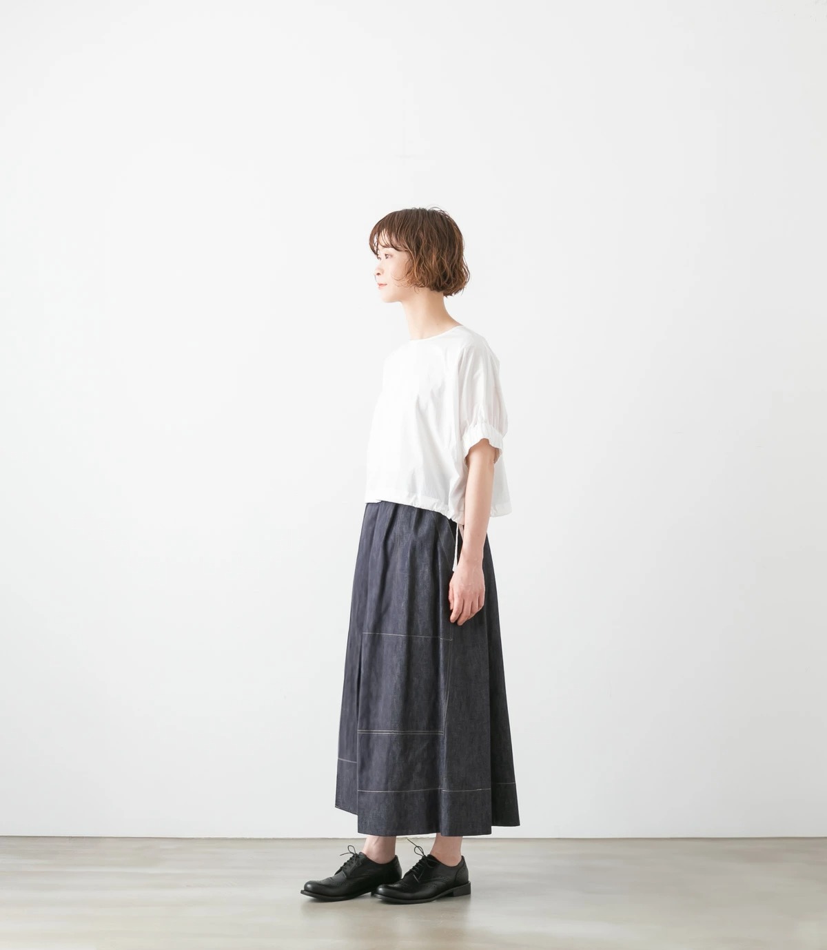 nicholson ＆ nicholson ニコルソン アンド ニコルソン コットン ポプリン プルオーバー ブラウス 4色 LEMON-POPLIN