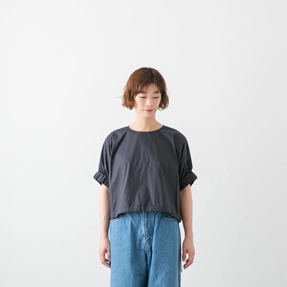 nicholson ＆ nicholson ニコルソン アンド ニコルソン コットン ポプリン プルオーバー ブラウス 4色 LEMON-POPLIN