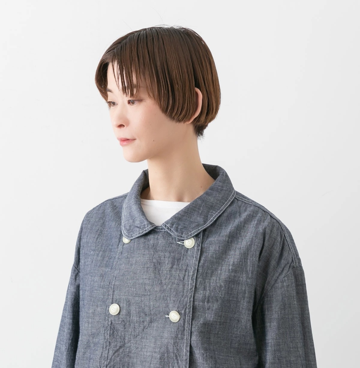 ARMEN アーメン ROUND COLLAR DOUBLE JAKET ラウンドカラー ダブルジャケット ISNAM2601CB