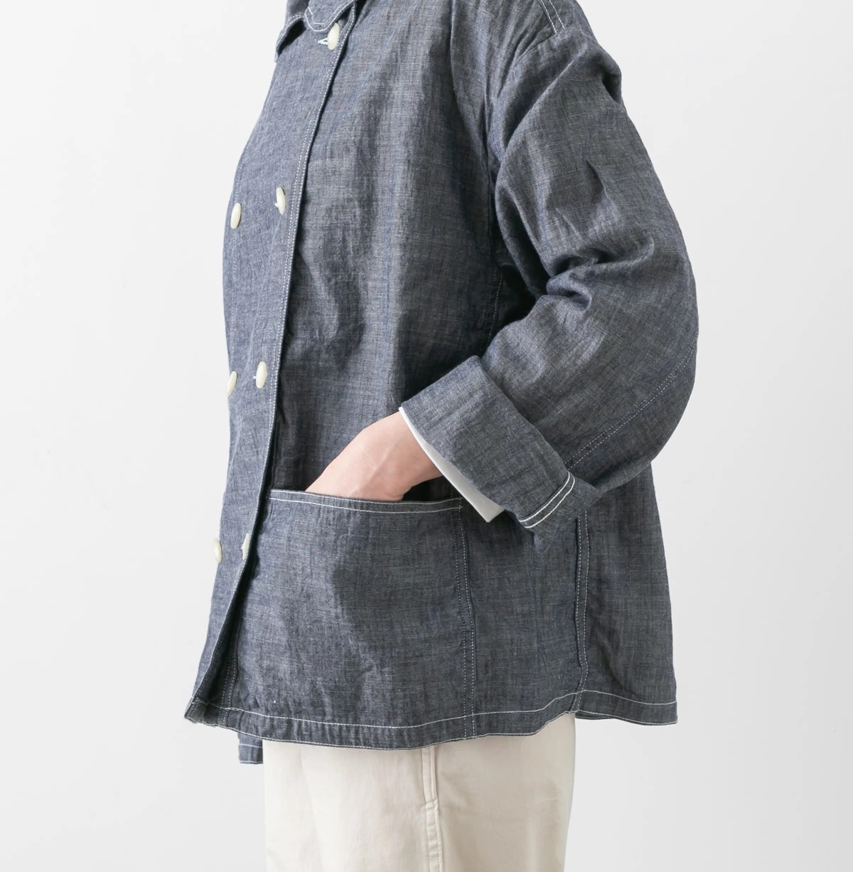 ARMEN アーメン ROUND COLLAR DOUBLE JAKET ラウンドカラー ダブルジャケット ISNAM2601CB