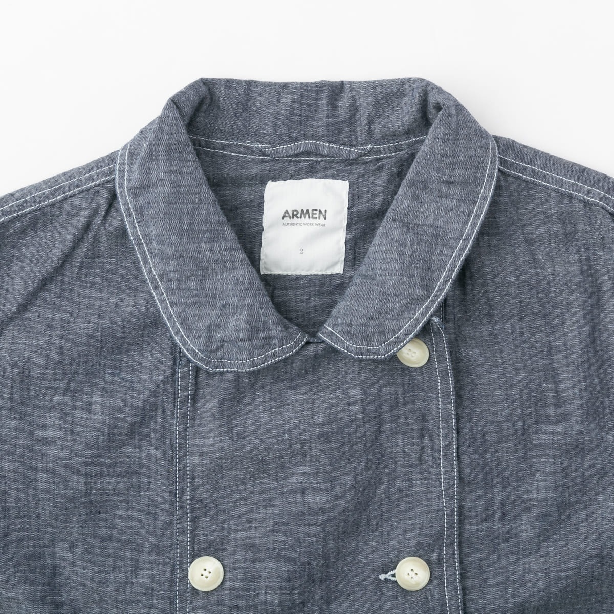 ARMEN アーメン ROUND COLLAR DOUBLE JAKET ラウンドカラー ダブルジャケット ISNAM2601CB