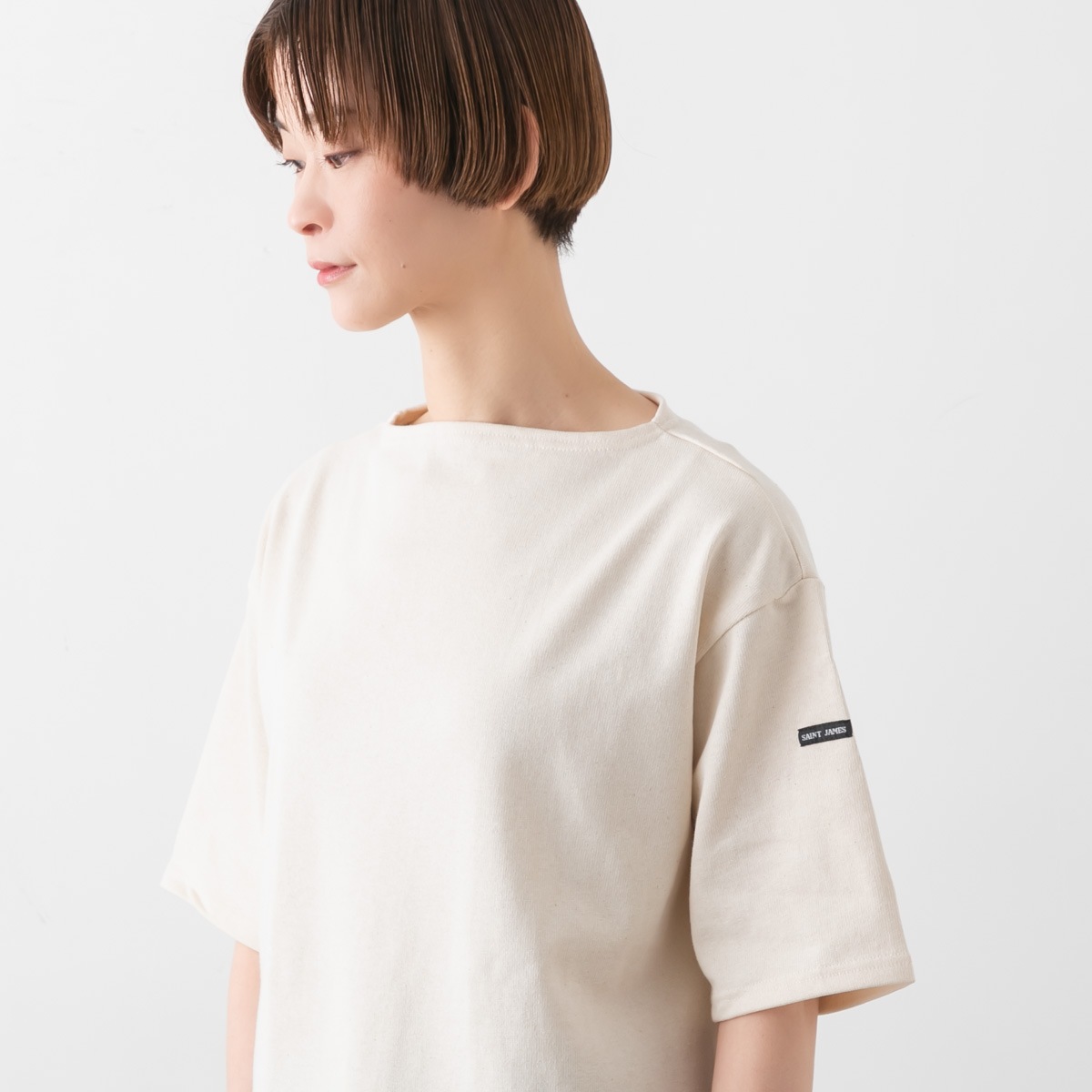 SAINT JAMES セントジェームス OUESSANT LOOSE TEE ウエッソン ボーダー 無地 五分袖 ルーズ ボートネック カットソー 6色 20JC TEE LOOSE