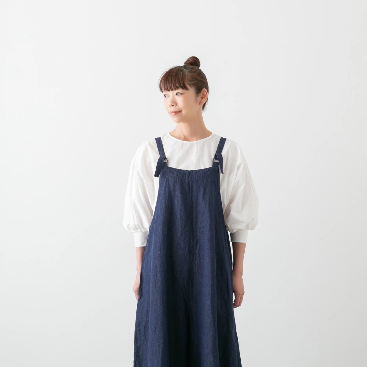 SARAHWEAR サラウェア コットンリネン デニム サロペット パンツ C16063