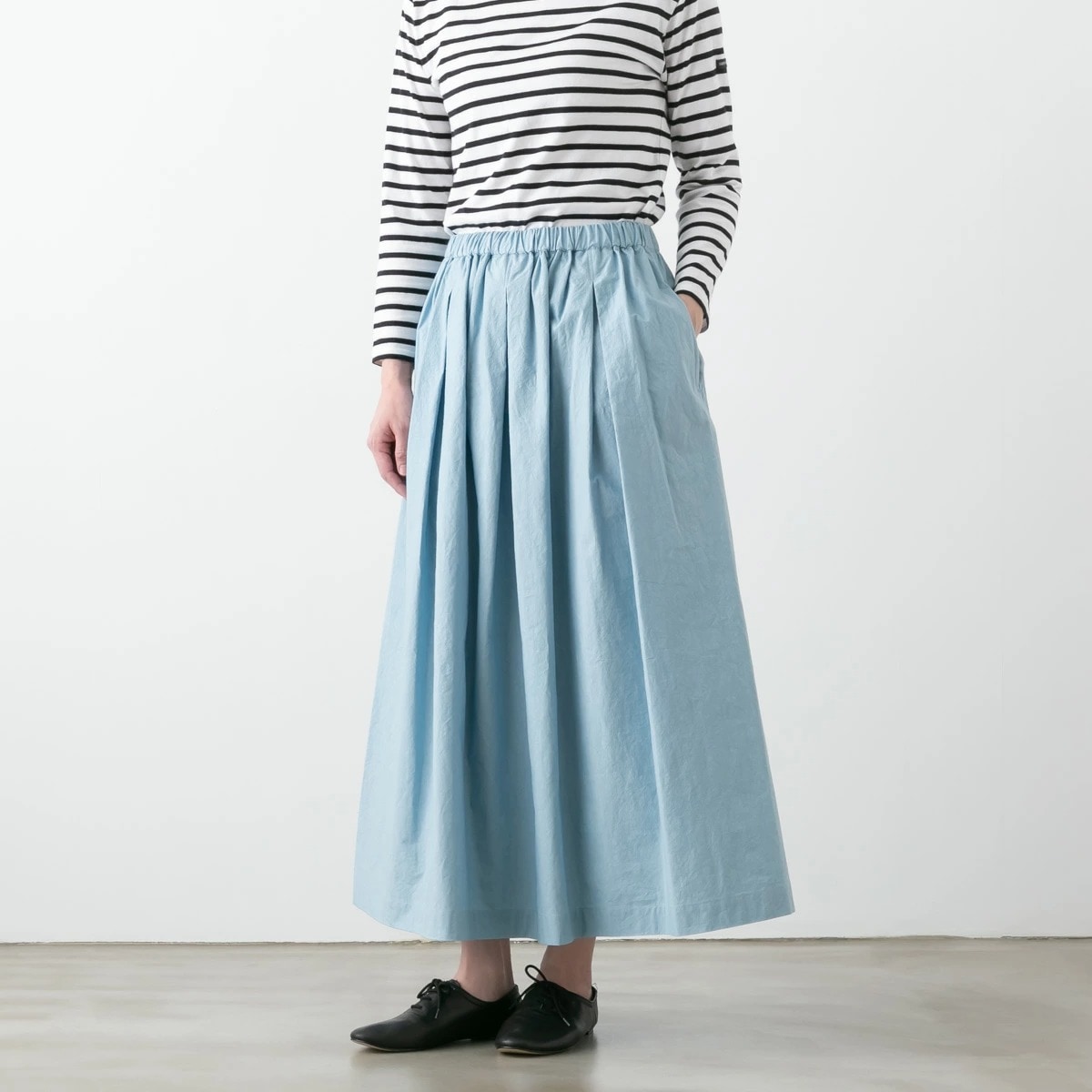 STAMP AND DIARY スタンプ アンド ダイアリー シワタイプライター ギャザースカート 2色 SDC507ES62