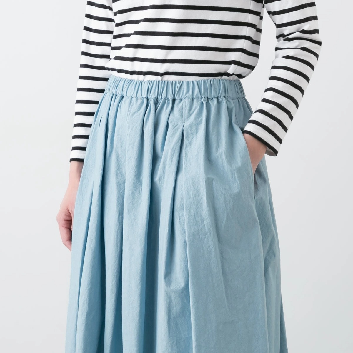 STAMP AND DIARY スタンプ アンド ダイアリー シワタイプライター ギャザースカート 2色 SDC507ES62