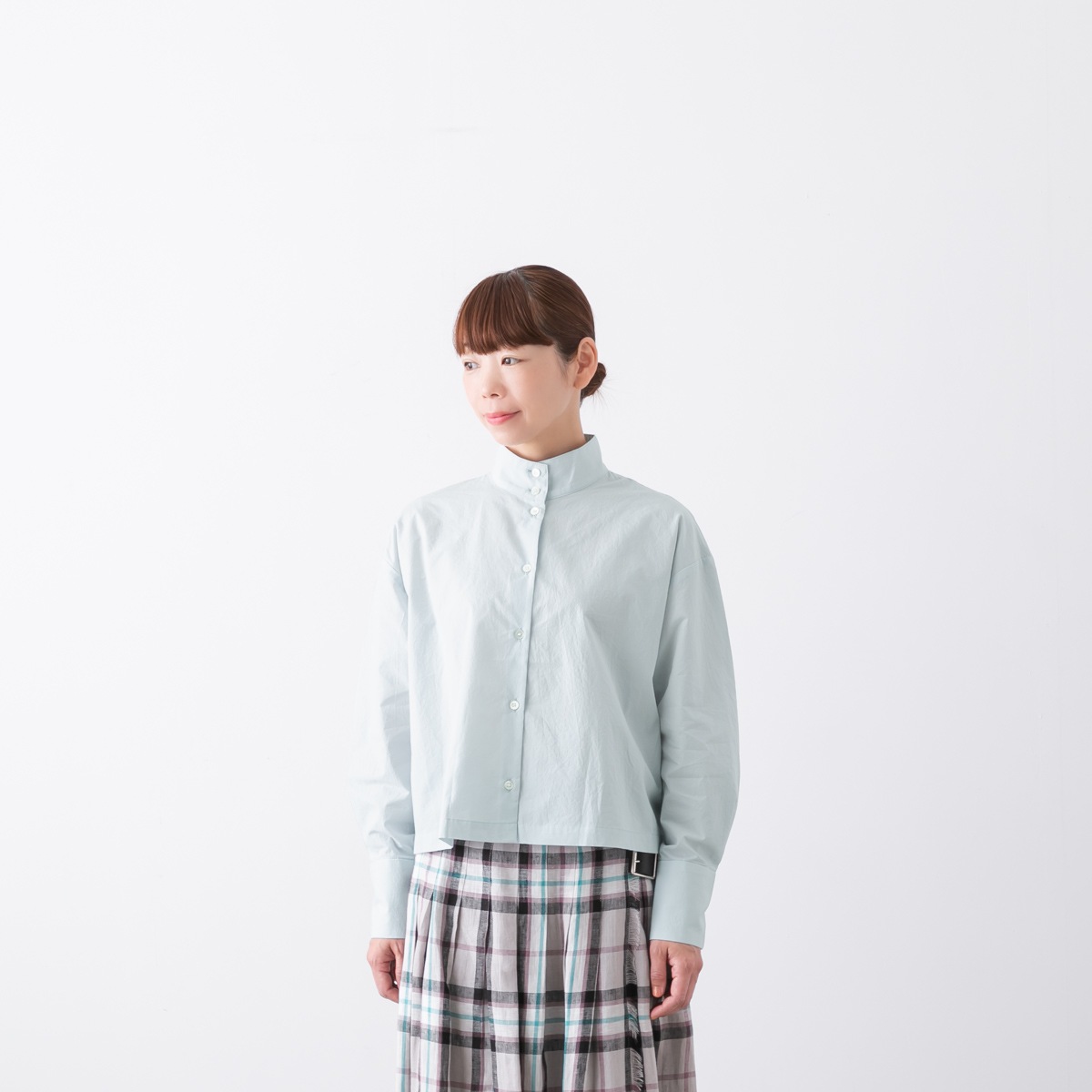 セット SETTO オッカケ シャツ スタンドカラー パフスリーブ ピンク F SETTO（セット） SALE！セット シャツ オッカケシャツ OKKAKE SHIRT