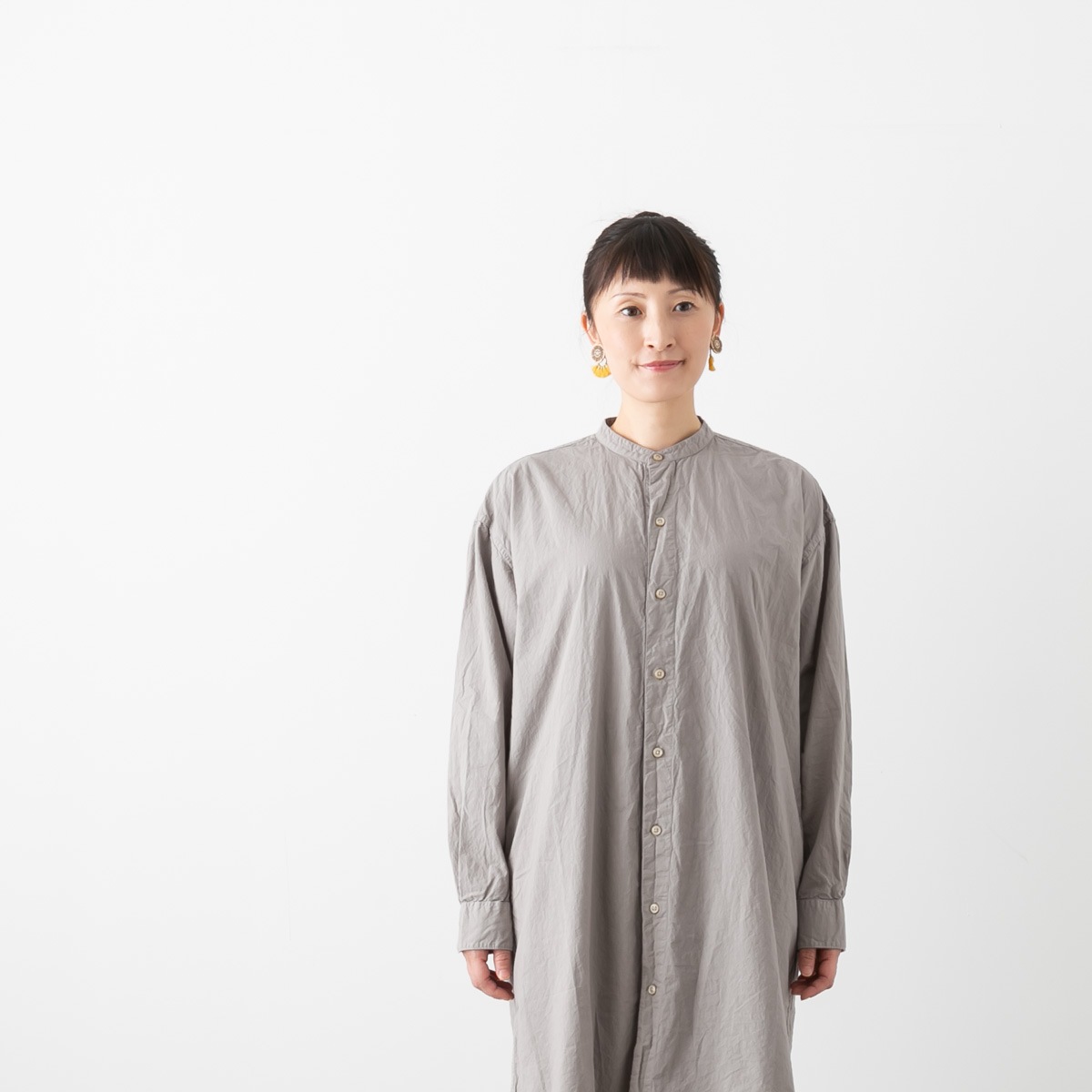 ARMEN アーメン バンドカラー シャツワンピース INAM1902PD