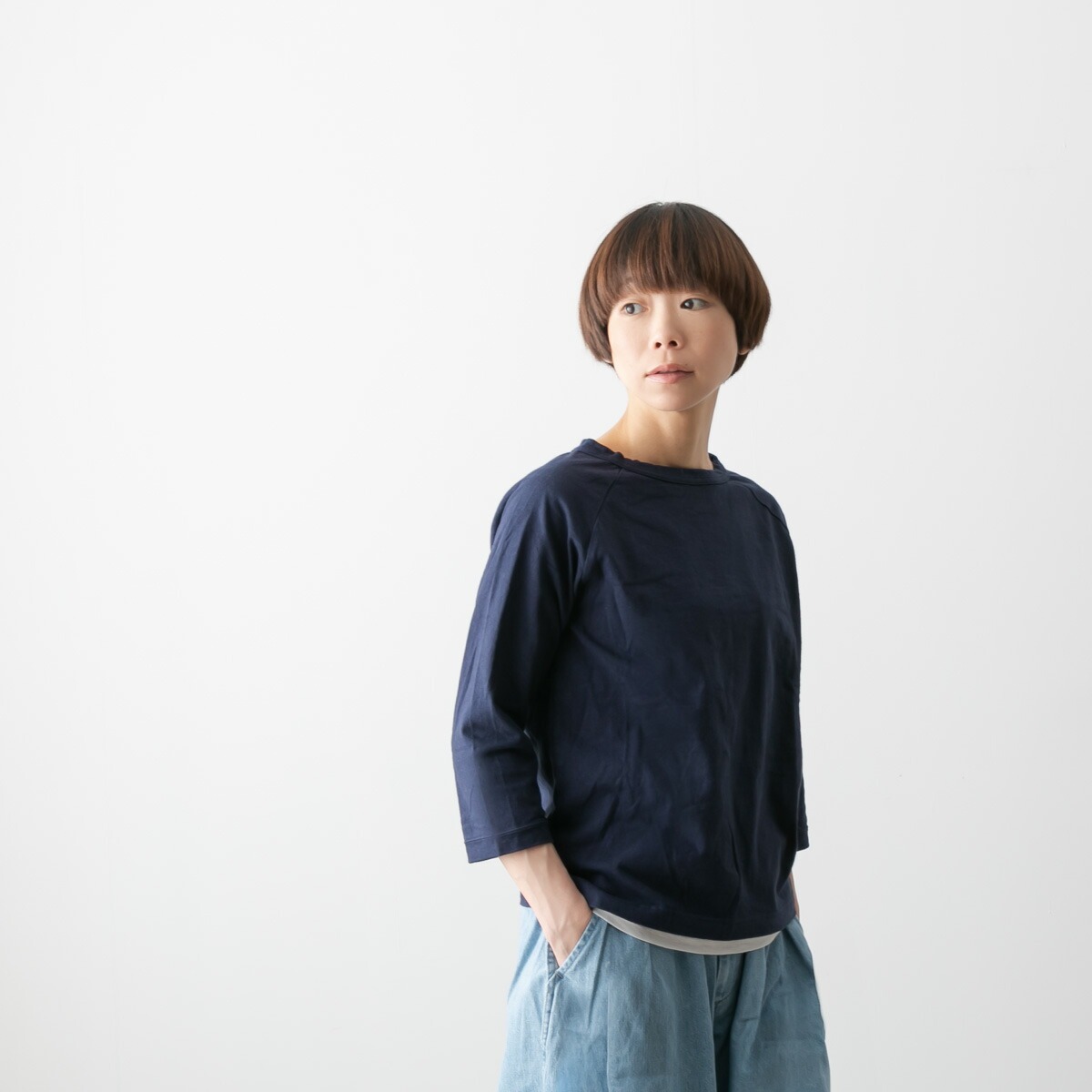 DANA FANEUIL ダナファヌル ムラ糸 七分袖 クルーネック カットソー15色 D-538118