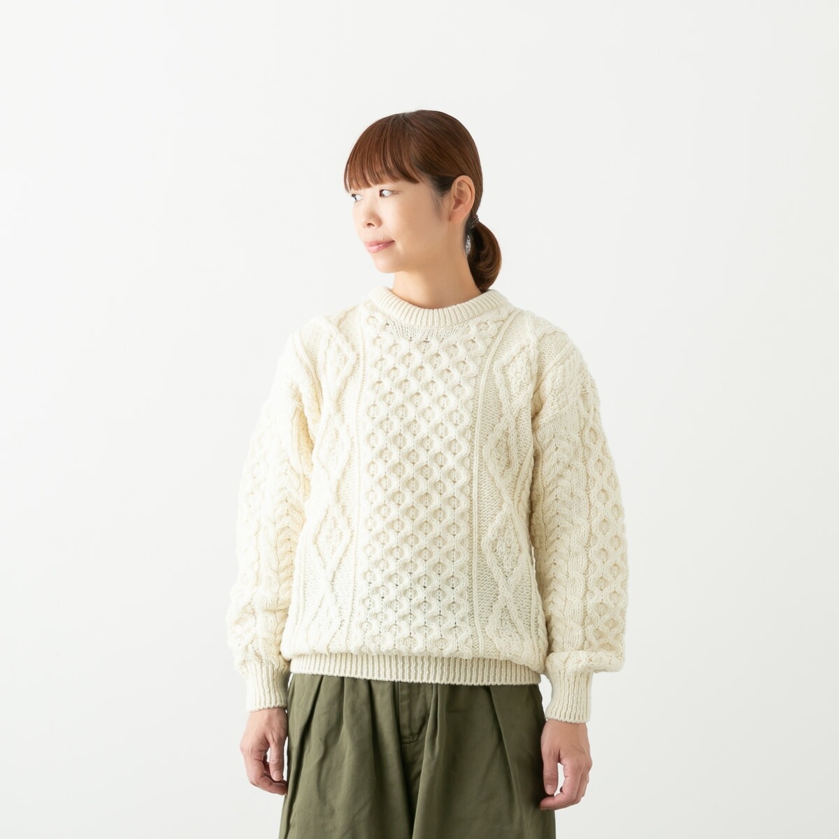 Aran Woollen Mills アランウーレンミルズ ヘリテージウーステッドウール ニット セーター 3色 B392 IW2331045