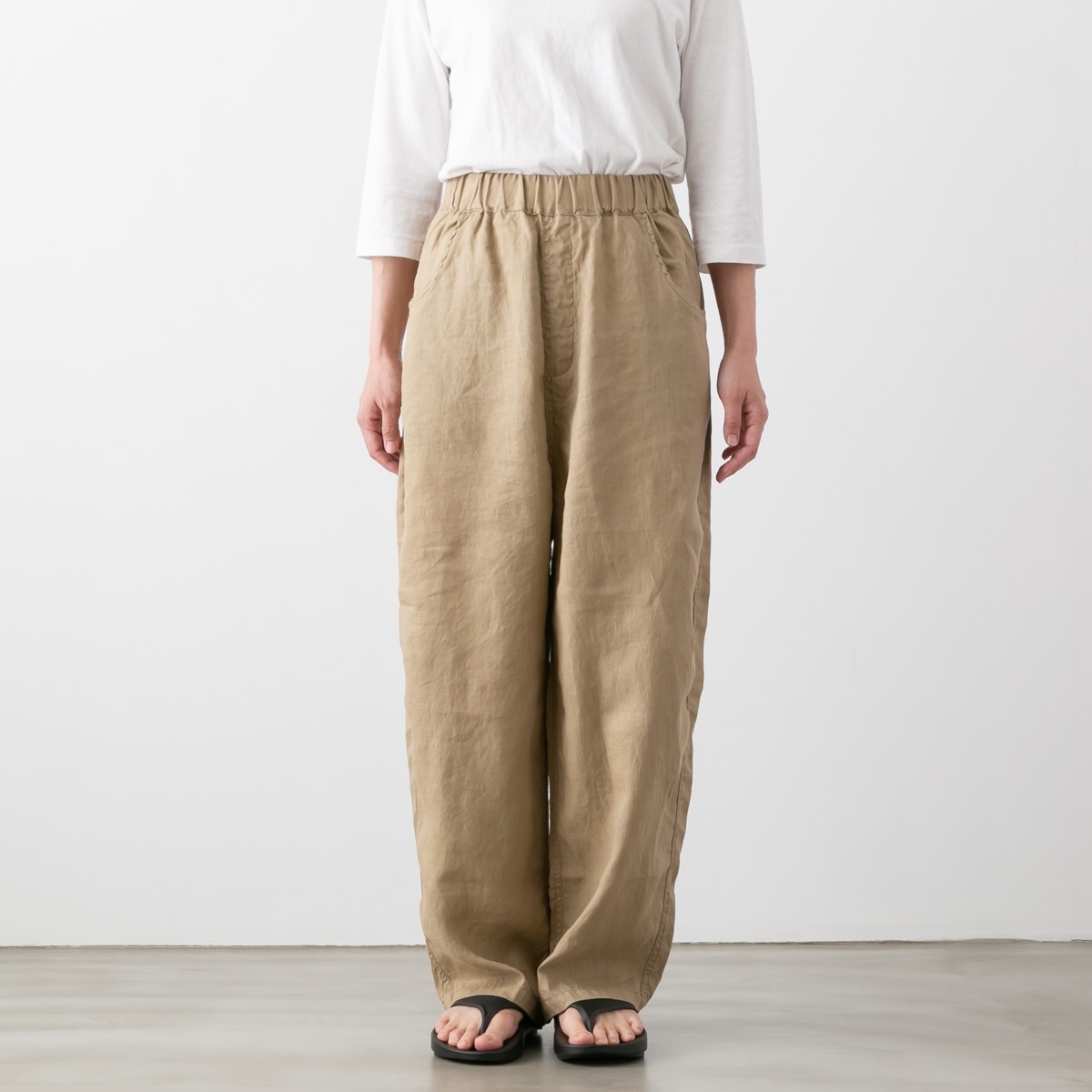 NARU ナル 40フレンチリネン ノッポパンツ 5色 654860BE