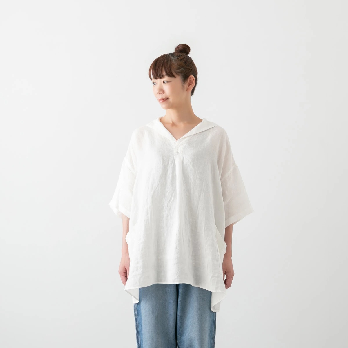 Brocante ブロカント リネンキャンバス マランプルオーバー 2色 36-299L