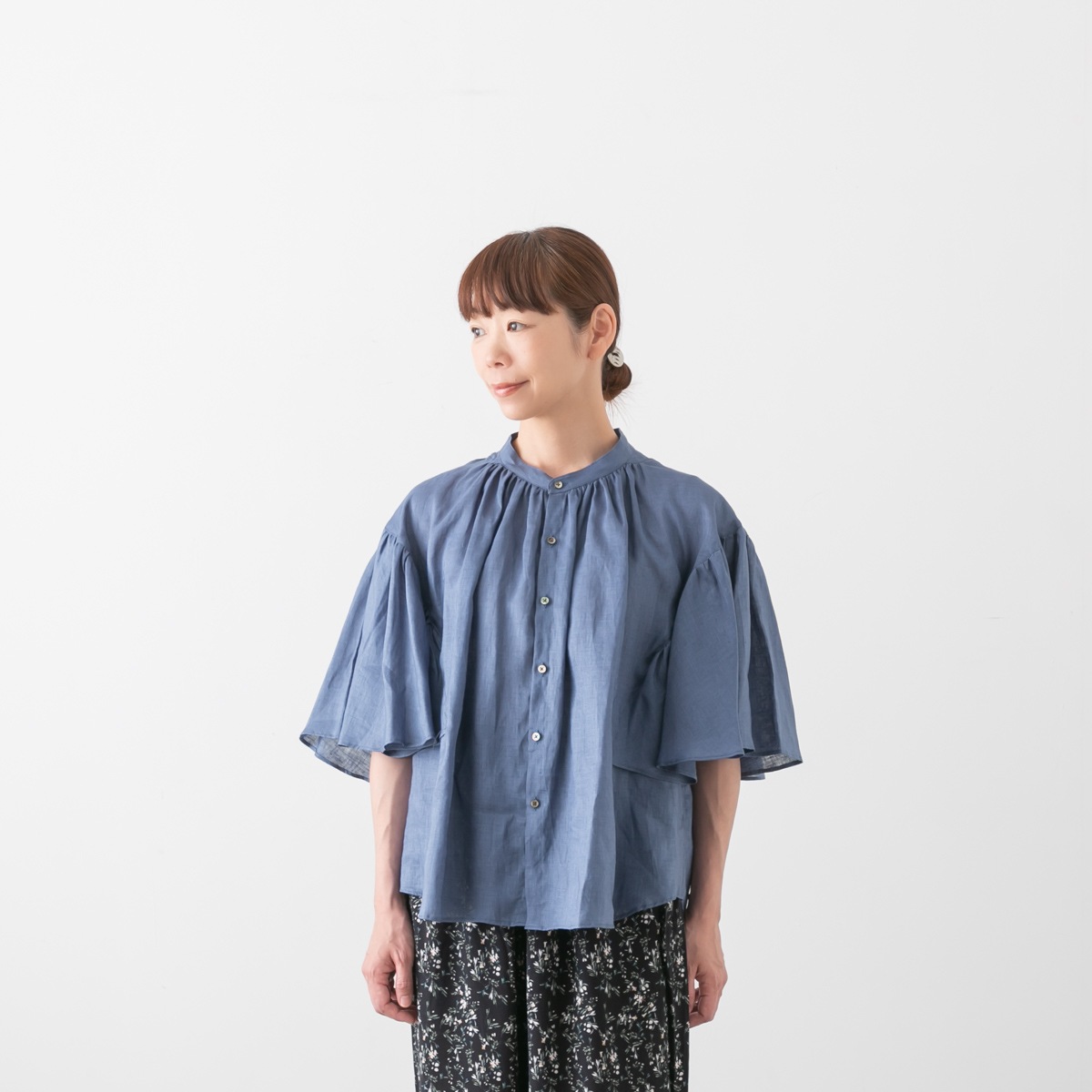 MANON マノン ファンスリーブ リネンアミカルシャツ 4色 MNN-SH-290
