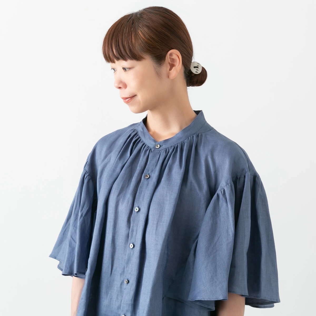 MANON マノン ファンスリーブ リネンアミカルシャツ 4色 MNN-SH-290