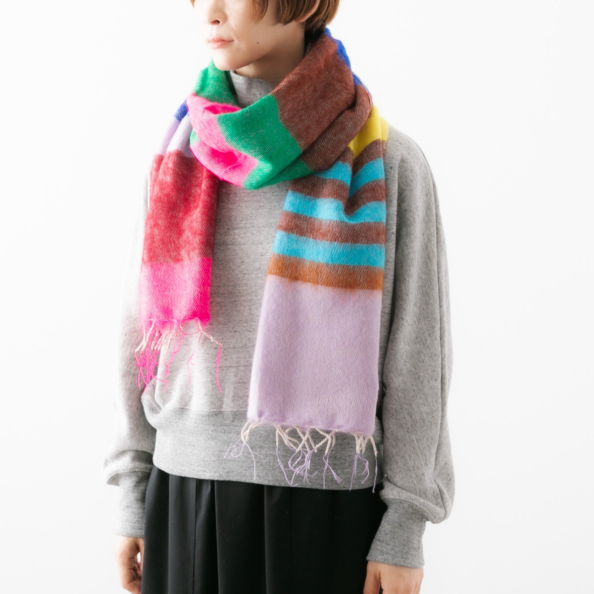 hint hint ヒントヒント カラフル ミックス ストール 2色 STOLE20