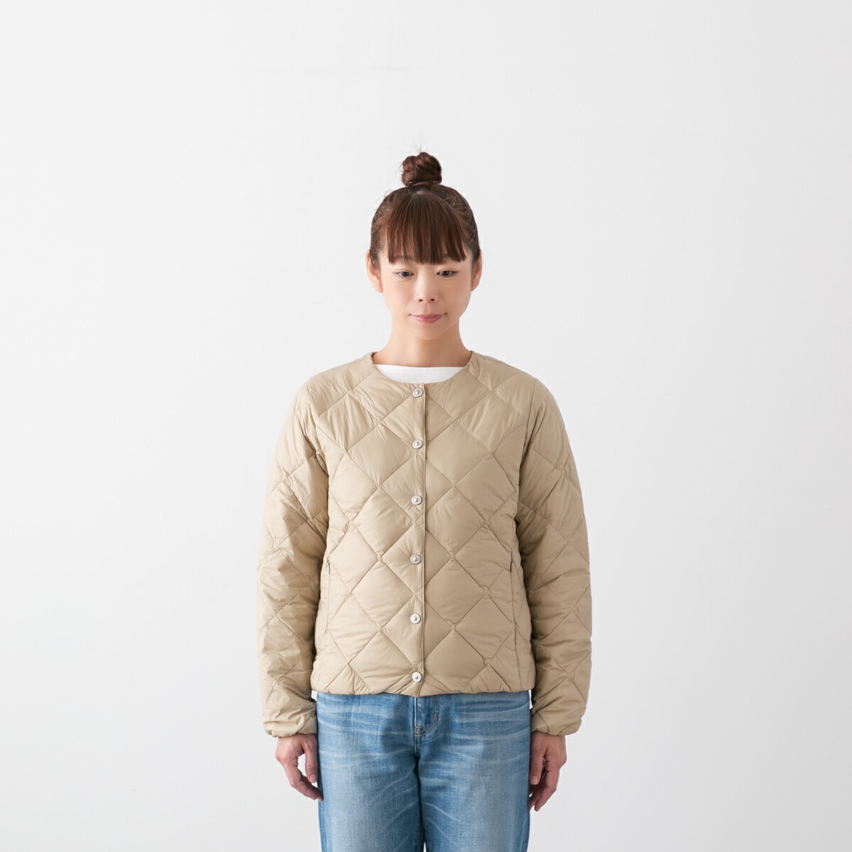 TAION タイオン シティ クルーネック ダウン ジャケット 6色 W104BCI