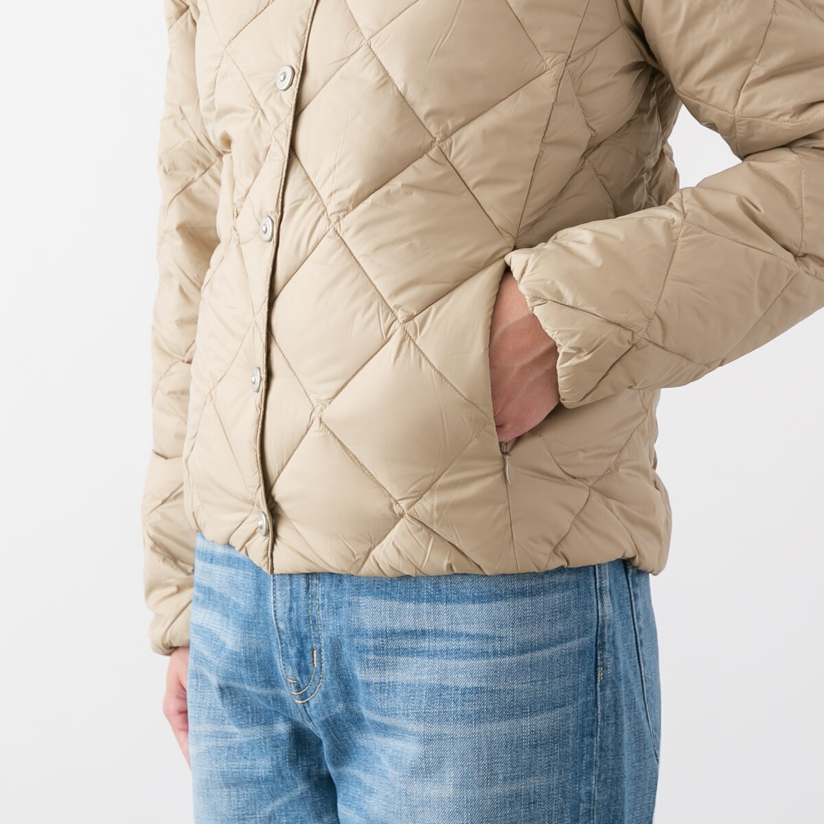 TAION タイオン シティ クルーネック ダウン ジャケット 6色 W104BCI