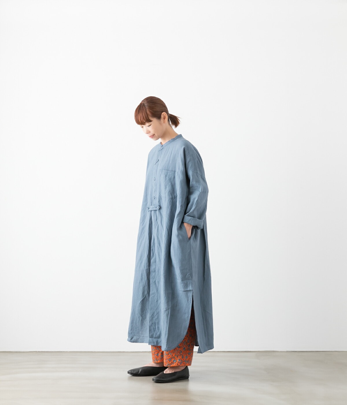 TISSU ティシュ トリプルワッシャー リネン ロング カーディガン 4色 TS220SH082