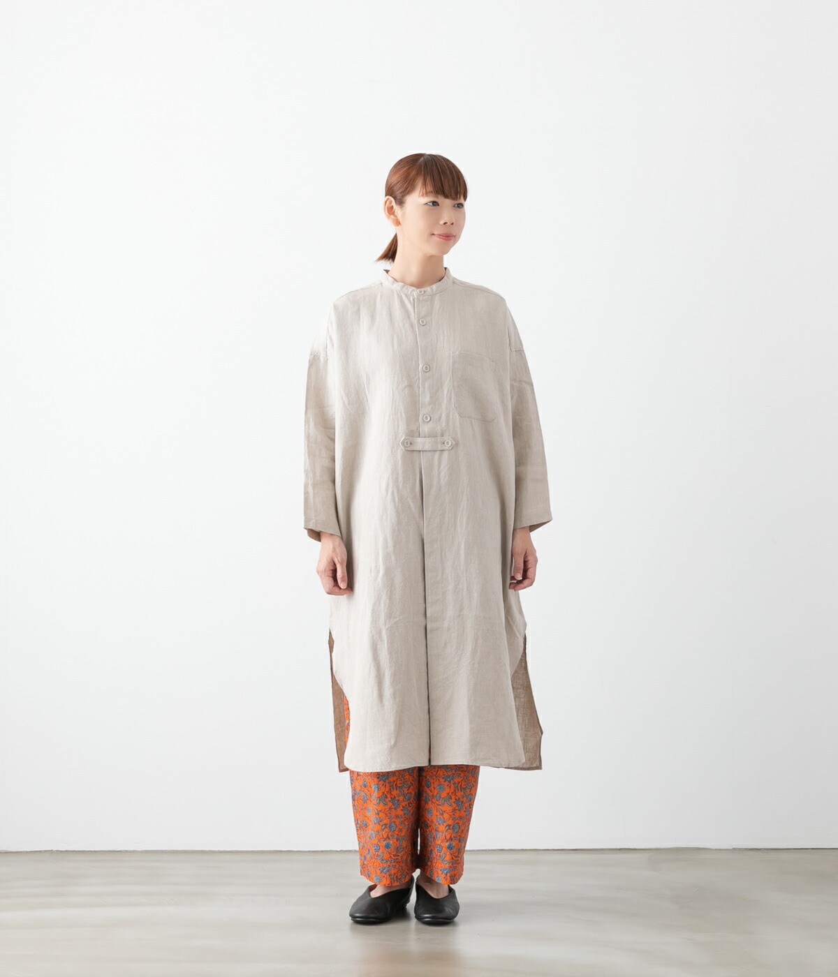 TISSU ティシュ トリプルワッシャー リネン ロング カーディガン 4色 TS220SH082